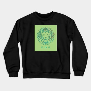 'KING' Lion Head - Green Crewneck Sweatshirt